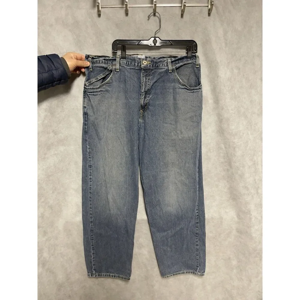 VTG‎ Silvertab Baggy Jeans Men 38x32 Blue Loose Wide Leg Street Skater Levis Y2K